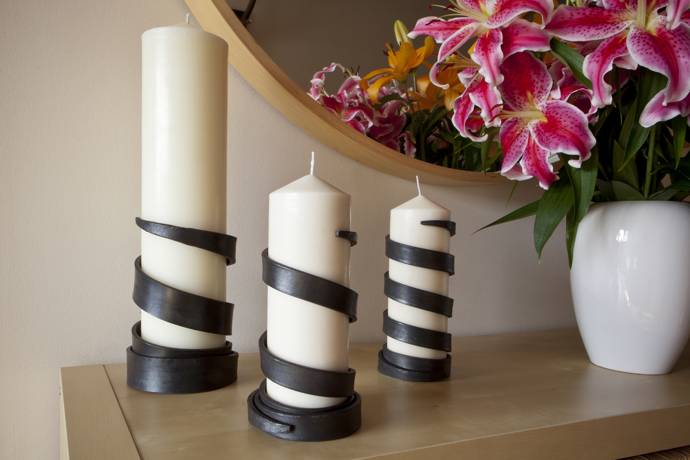 James Ritchie Steel Spiral Candle Holders